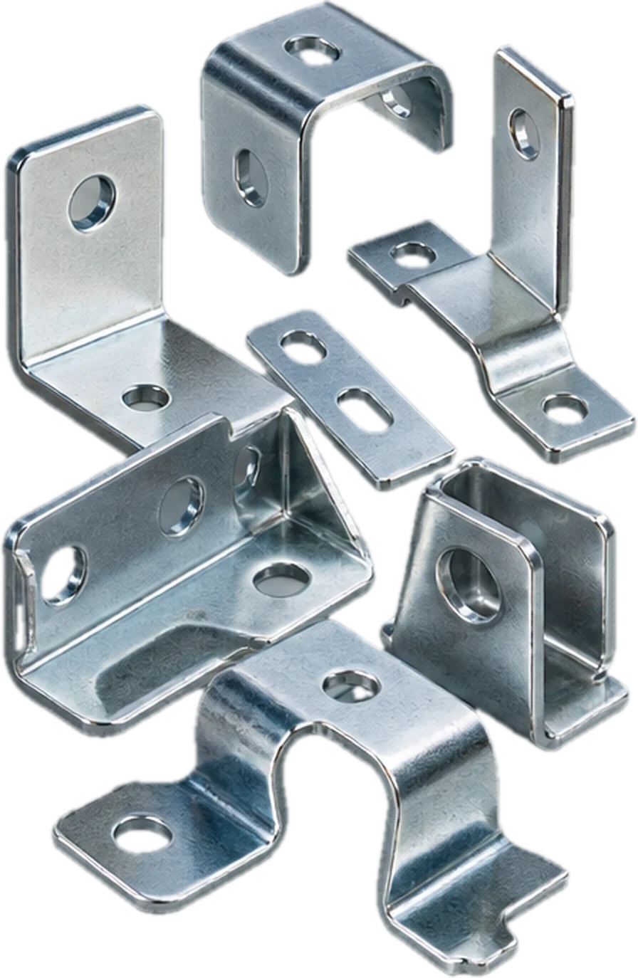 Zinc-plated pressed and formed metal brackets
